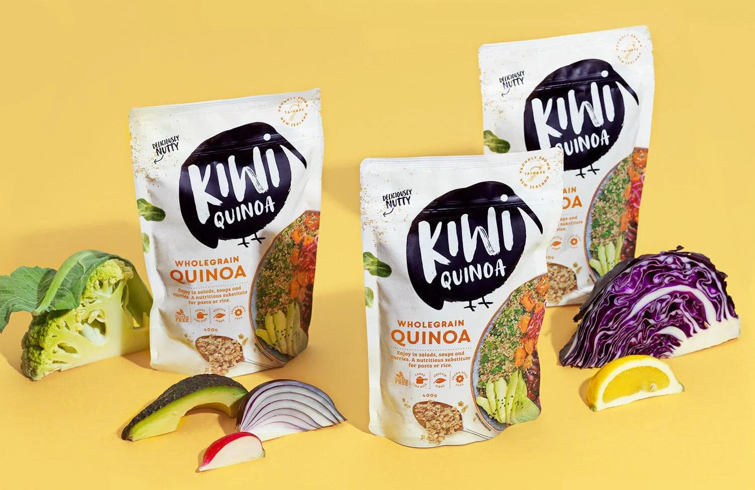 Packet of Quinoa and bowl of Quinoa salad