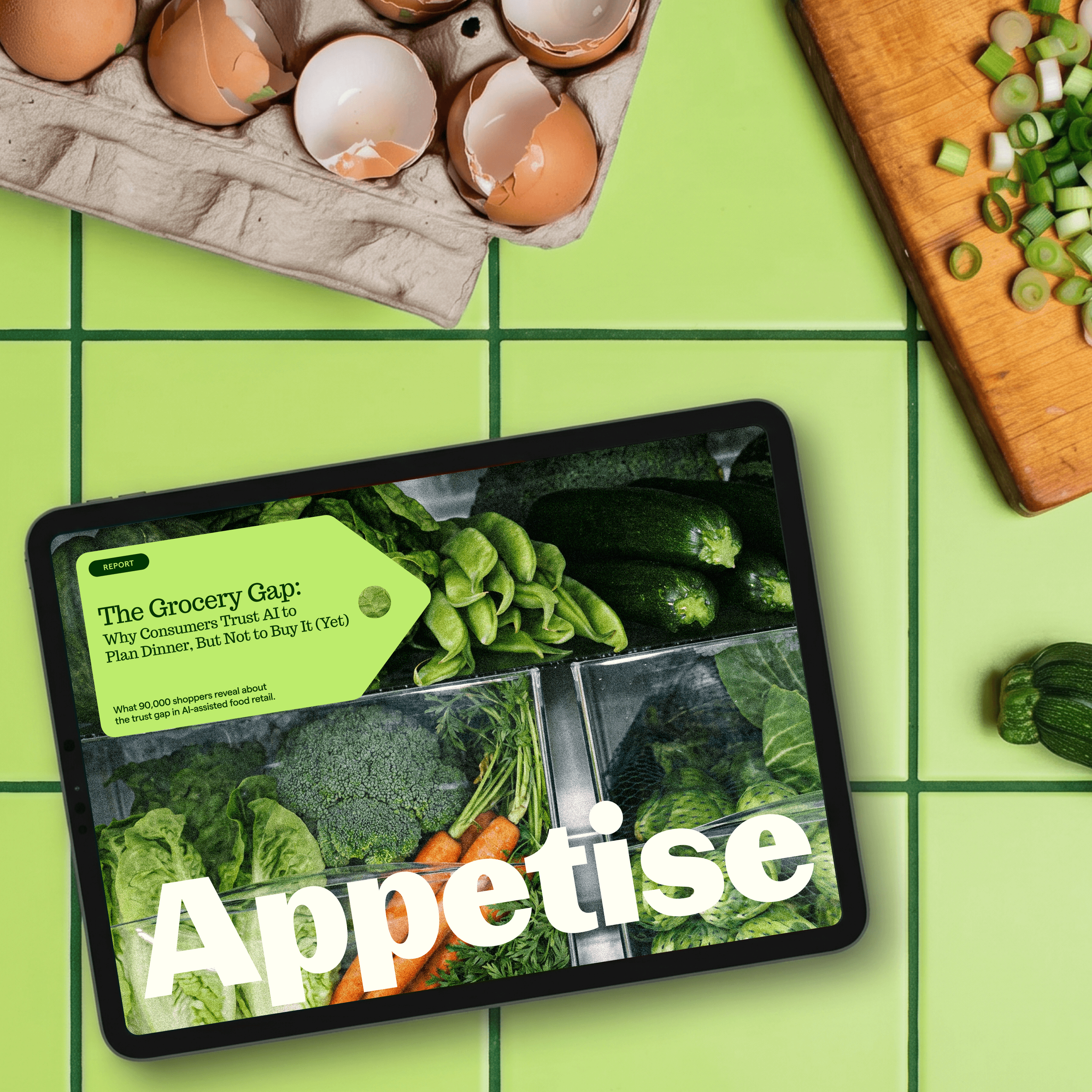 The Grocery Gap report on a tablet