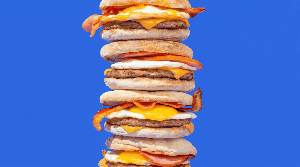Stack of breakfast buns